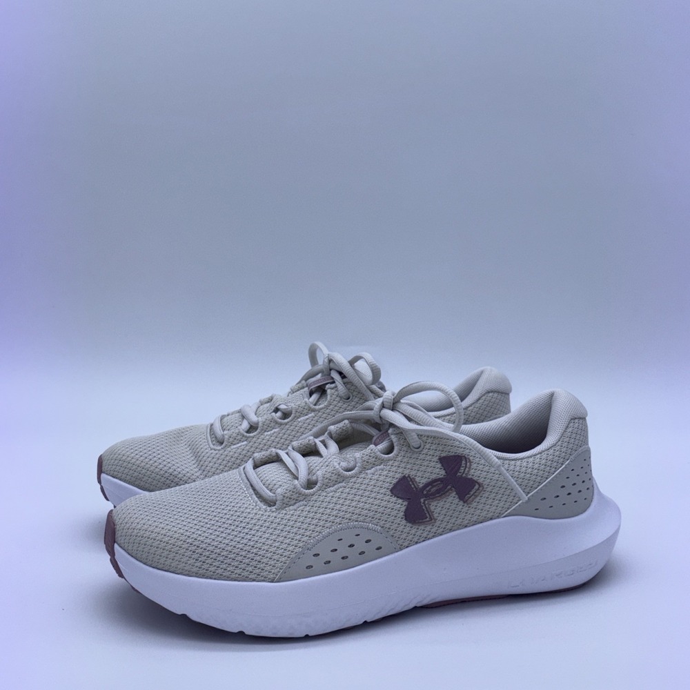Under Armour Charged Surge 4 Women Size 9 White Pink Running Shoes 3027007-110 - Picture 7 of 12